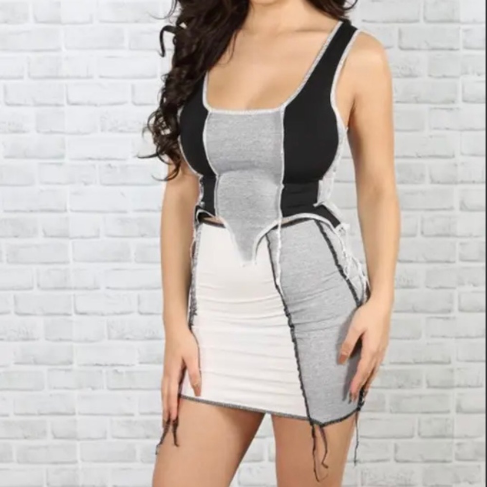 Color Block two piece skirt